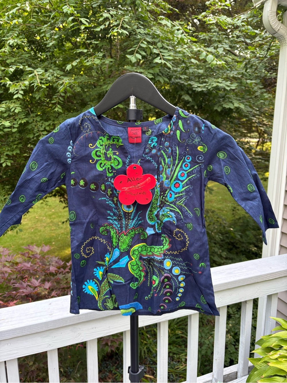 Desigual Girls' Navy Long-Sleeve Floral Graphic Tee